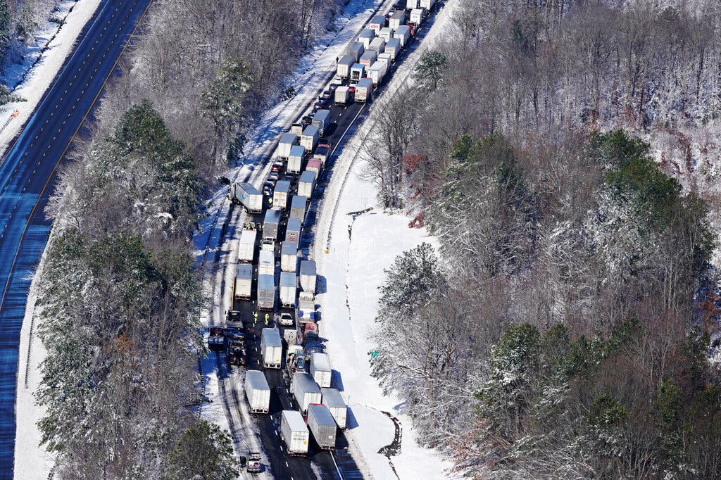 Cars on I-95 waiting to get free from gridlock Credit: Steve Helber/Associated Press