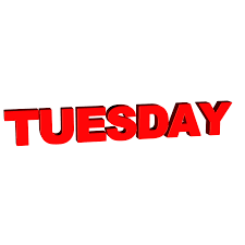 Graphic with the word 'Tuesday'